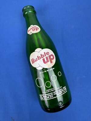 Vintage Bubble Up Soda Bottle 7 ozs Green, Clean, No Chips