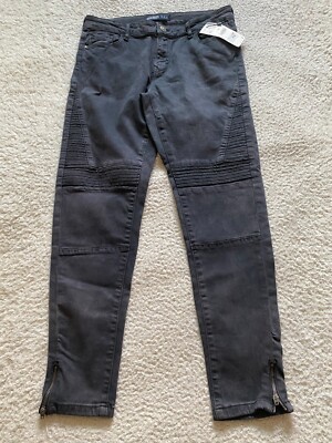 Zara Basic Z1975 Women Skinny Ankle Zip Jeans Charcoal Size 8 (30 x 27)