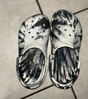 Size 3 / Crocs Classic Clog Kids C7 White/Black Graphic Slip-On Sandal w/ Strap — photo 1