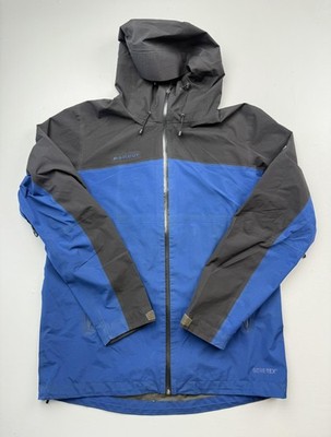 Mammut Jacket Mens Blue Gray Hooded Full Zip GORE-TEX Ski Shell Waterproof Read