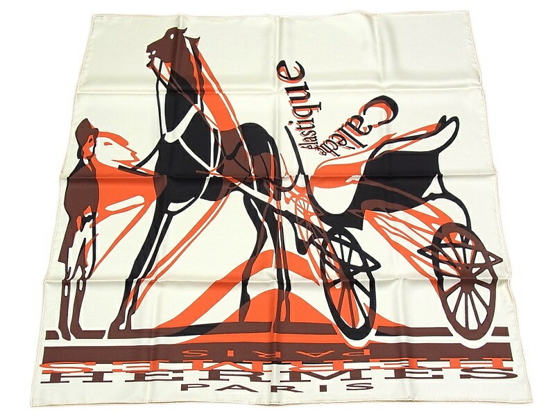 Hermes 100 Silk Scarf Carre 90 Carriage Horse Design B r29_0710