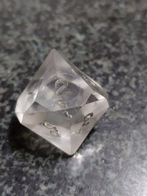Vintage Gamescience Gem D10 Dice Clear