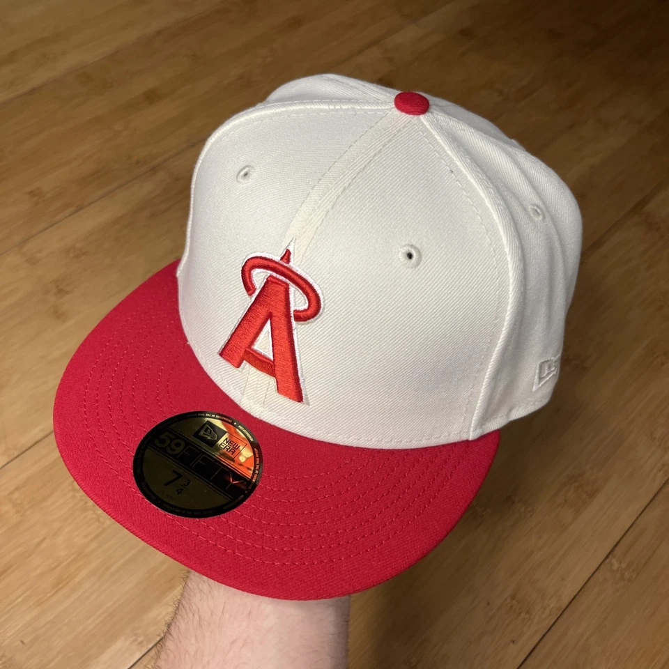 New Era 59FIFTY California Angels LA 1989 ASG W/ Pin White Red 7 3/4 Hat Rare - Image 4 of 4