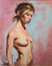 GEMÄLDE - AKT - EROTIK - EXPR- REALISMUS - UNIKAT - Öl auf Leinwand 50 x 40cm