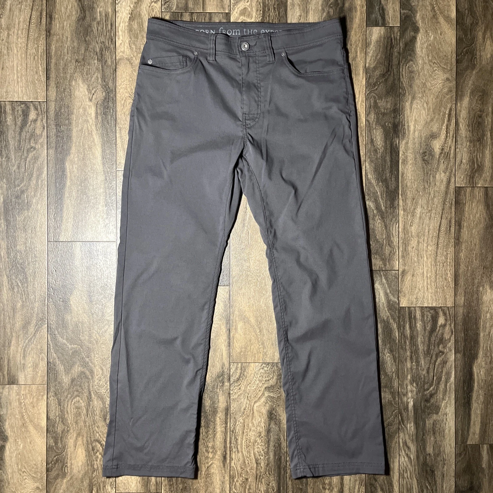 prAna Brion Slim Fit Pants Men's 33x30 Dark Iron ReZion Hiking EUC