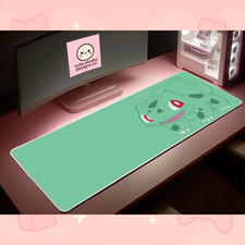 Bulbasaur Pokemon Mousepad XL Cute Minimal Desk Mat Kawaii Gaming Large Desk Pad