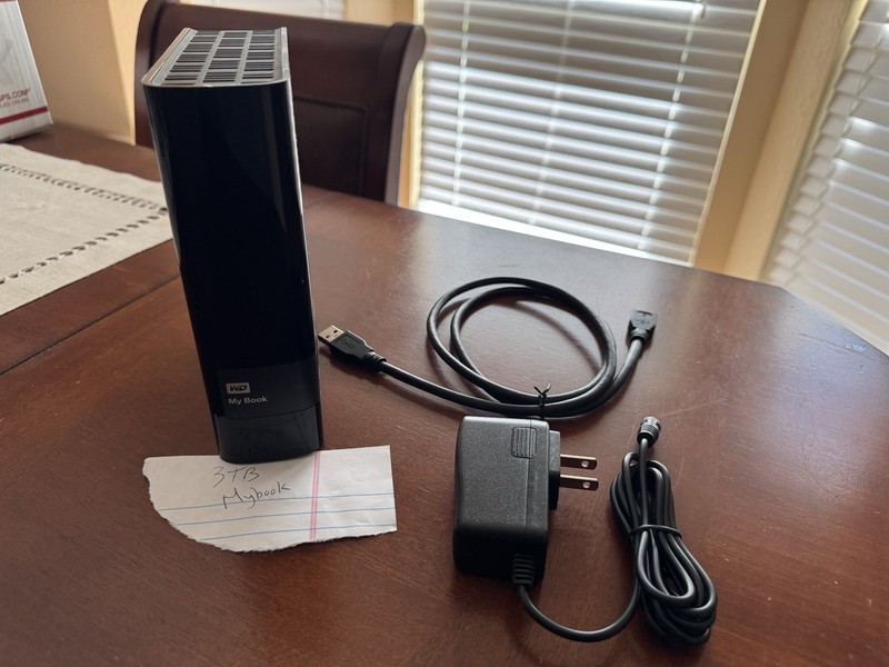 Western Digital Mybook 3 TB External Hard Drive- Barely Used (B)