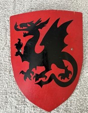 Handmade Wooden Dragon Sheild Knight Cosplay Prop Costume Renaissance Medieval