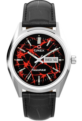 Q Timex Red Vega 1978 Reissue Leather Strap Quartz Men's Watch