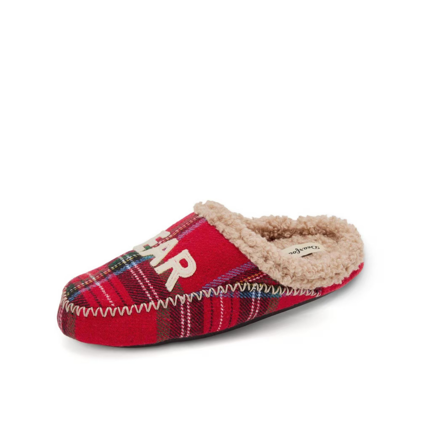 Women's Dearfoams Mama Bear Plaid Clog Slipper Plaid SZ image 4