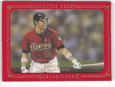 2008 Upper Deck Masterpieces - Lance Berkman - Red Paper Framed #38