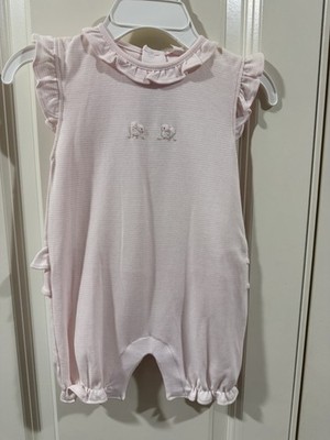 NWT* Girls Kissy Kissy One Piece Romper Pink And White Striped Chicks 6-9 months