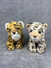 2 Wild Republic Plush Cheetah & Leopard 11" Kids Toys Baby Gift Stuffed Animals