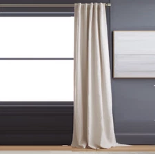 Quince SAND European Linen Curtain Panel Blackout 48x96" Room Darkening Single