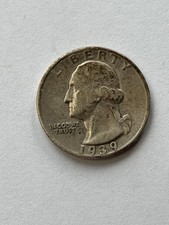 1939 Washington Quarter Dollar Liberty United States Of America Circulated