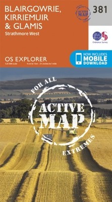 Blairgowrie Kirriemuir  Glamis Map  Weatherproof  Strathmore  by Ordnance Survey