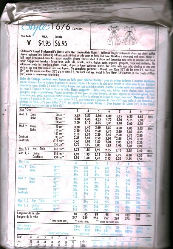 Vestido de fiesta vintage de damas de honor con patrón de costura estilo SIN CORTAR 1676 FF Foto 2 de 2