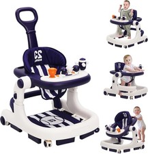 3-in-1 Baby Walker Push Walker 6-12M Anti-Rollover Lights Music Adjustable