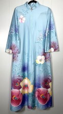 David Brown California VTG Zip Housecoat Robe Nightgown Maxi Patio House Dress S