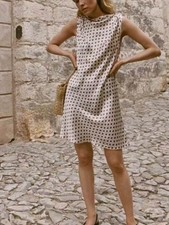 NEW DOEN Summer Sleeveless Slim Fit Paisley Print Silk Midi Dress