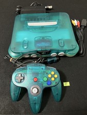 Nintendo 64 Clear Blue Console Set Tested Excellent Stick Controller