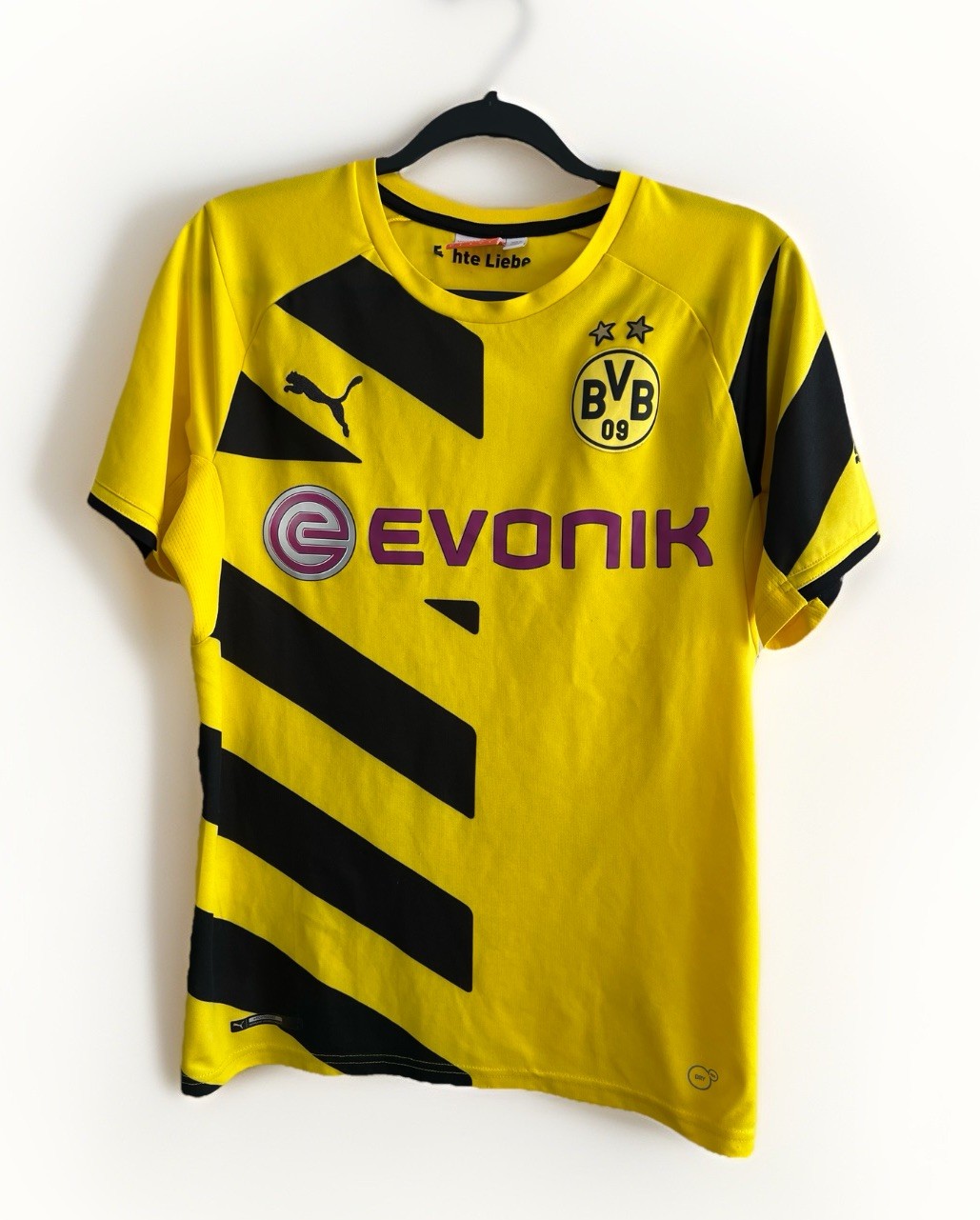 Vintage Y2K PUMA Men's Borussia Dortmund 2014-2015 Home Jersey Size Small Soccer