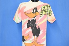 vtg 90s DAFFY DUCK DUCK SHOTS LOONY TOONS ALL OVER PRINT AOP t-shirt MEDIUM M