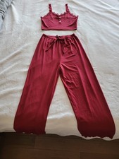 Womens Crop Top Lounge Set 2 Piece Size Med