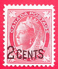 Canada 87 Queen Victoria  Provisional Issue 2c on 3c MH VF