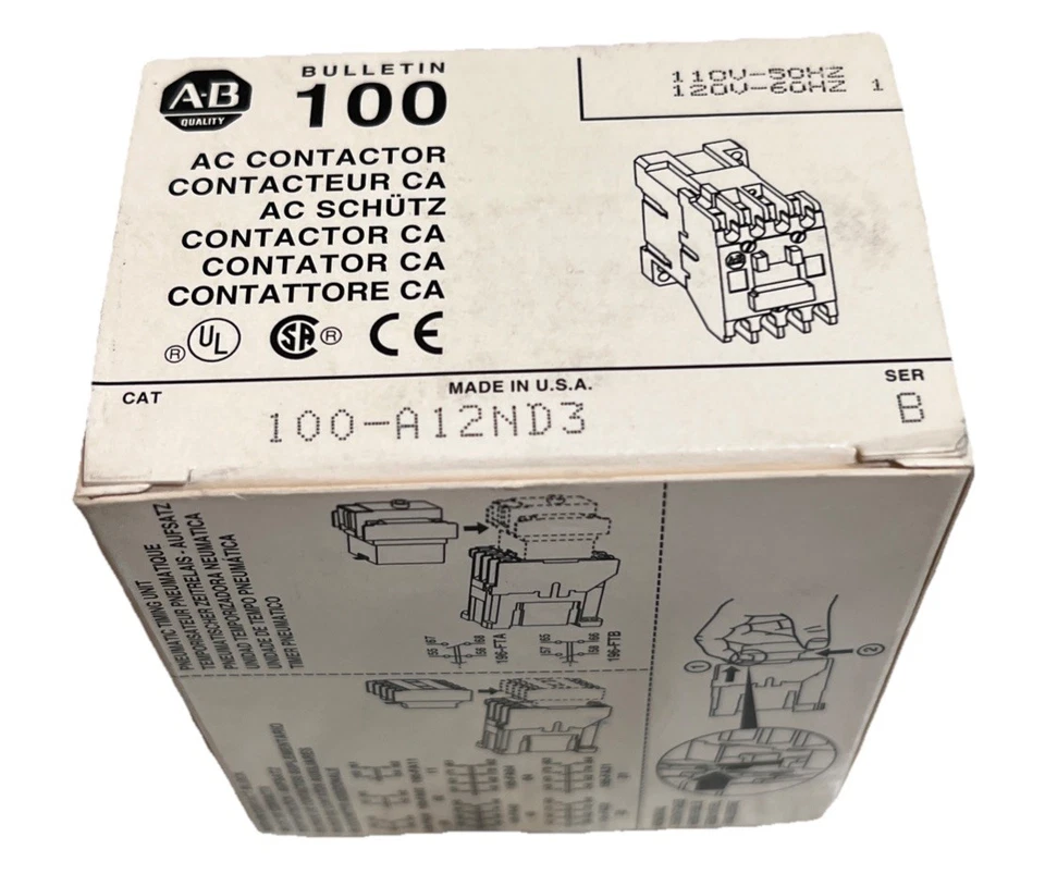 Allen Bradley 100-A12ND3/100A12ND3 Ser-B Made in USA New In Box - Image 2 of 4