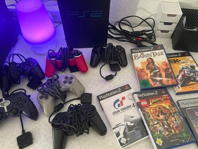 Sony PlayStation 2 PS2 Fat Console (SCPH-50004) + 6 Controller + 5 Spiele Bundle
