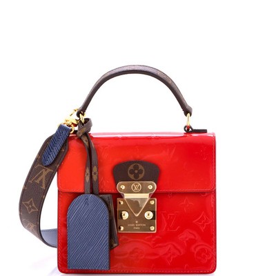 Louis Vuitton Spring Street NM Handbag Monogram Vernis with Monogram Canvas