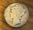 1917-D Mercury Dime Denver World War I Era 90% Silver Winged Liberty Coin — photo 1