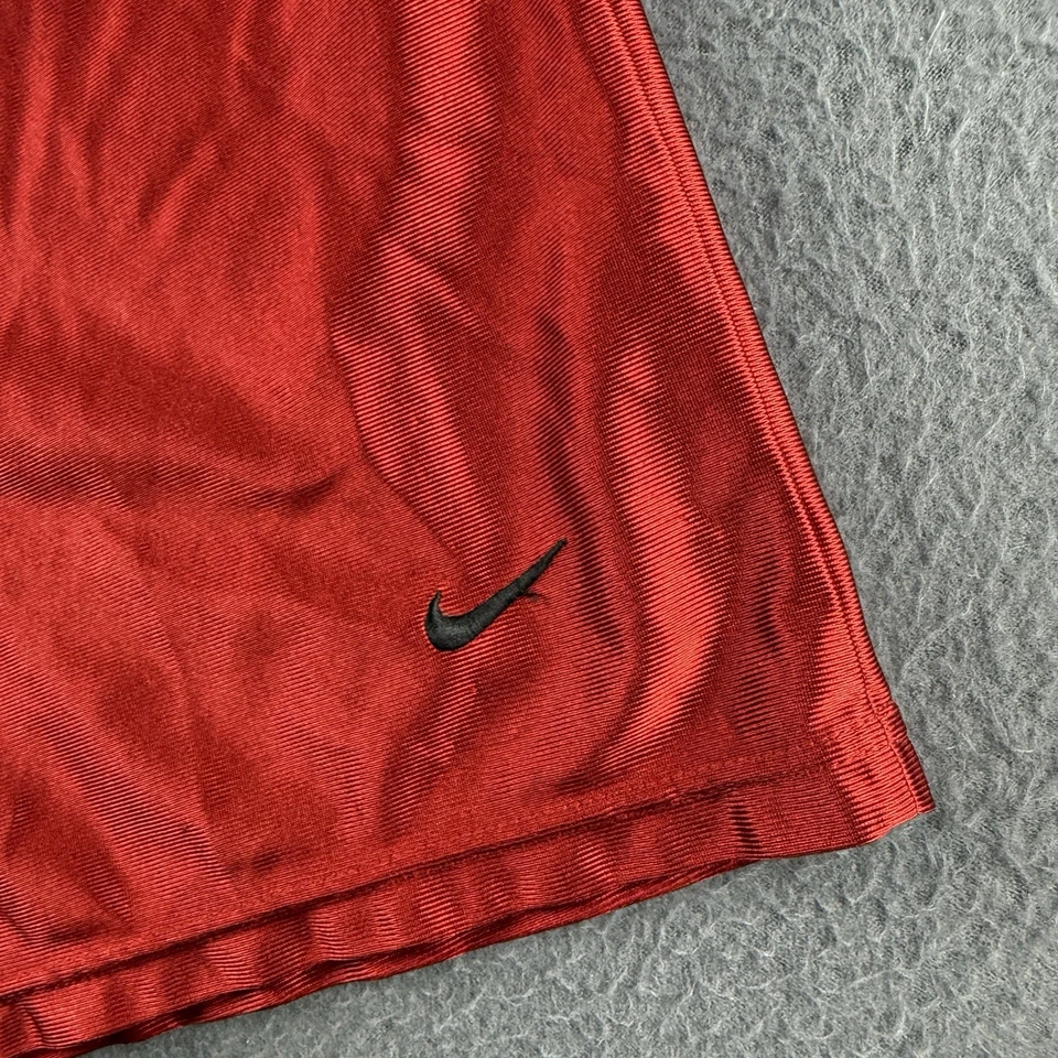 Nike Shorts Men’s L Red Vintage Made In USA 90s Dazzle Shiny Y2K Athletic Swoosh - Image 2 of 4