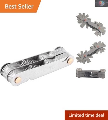 52-Piece Stainless Steel Thread Gauge Set for Metric & Imperial Threads