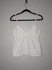 Brandy Melville White Lace Trim Striped Babyd...