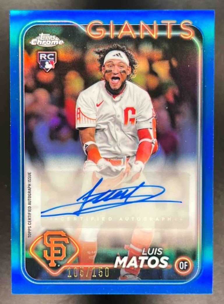 Luis Matos /150 2024 Topps Chrome Update Auto Blue Refractor #AC-LM RC