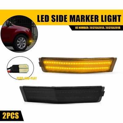 2X For 2007 08-09 2010 Lincoln MKX Smoked Amber LED Front Side Marker Lamps EAQ