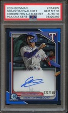 2024 Bowman Sebastian Walcott - Chrome Prospect Auto - Blue /150 - PSA 10