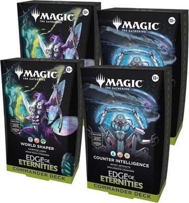 MTG Edge of Eternities Commander Deck Display Case 4x Sealed Decks Magic