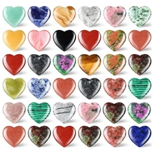 36Pcs Heart Stone Worry Stone  Healing Gemstone Crystal Bulk 0.84929