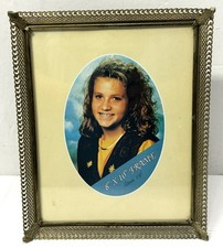 Vintage Metal 8 x 10 Photo Frame Gold Tone Filigree w/ Velvet Back