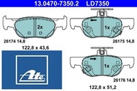 ATE 13.0470-7350.2 Bremsbelagsatz FüR Scheibenbremse Bremsbelagsatz FüR Mazda