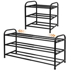 Expandable Schuhregal 3 Ebenen Schuhablage Schuhständer Adjustable 43-78cm