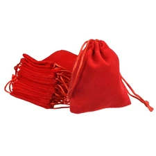 Velvet Drawstring Bags 3.94x4.72 Inch Gift Bags Jewelry Pouches Dark Red 10Pcs