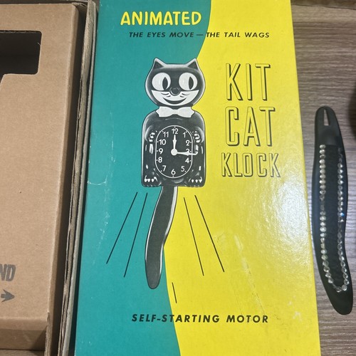 EARLY 60s ORIGINAL KIT CAT KLOCK-KAT CLOCK-USA-VINTAGE