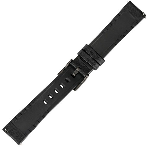 Black/Brown/Coffee 20/22MM Leather Rubber Wristwatch Band Replacement Spring Bar - Picture 11 of 15
