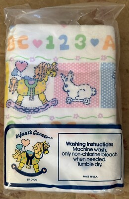 BRAND NEW 2 Vintage Infant s Corner by Dyco Receiving Blankets Made in USA