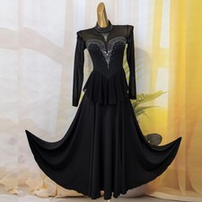 Latin Ballroom Dance Dress Modern Salsa Waltz Standard Long Dress Q200 3 Colors