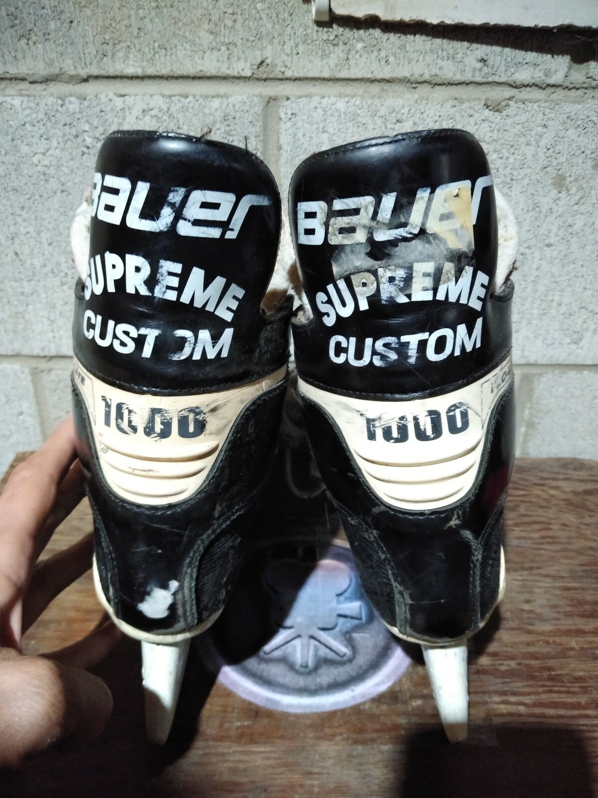 Bauer Supreme 1000 Ice Hockey Skates TUUK Custom Blade Holders US 8 D